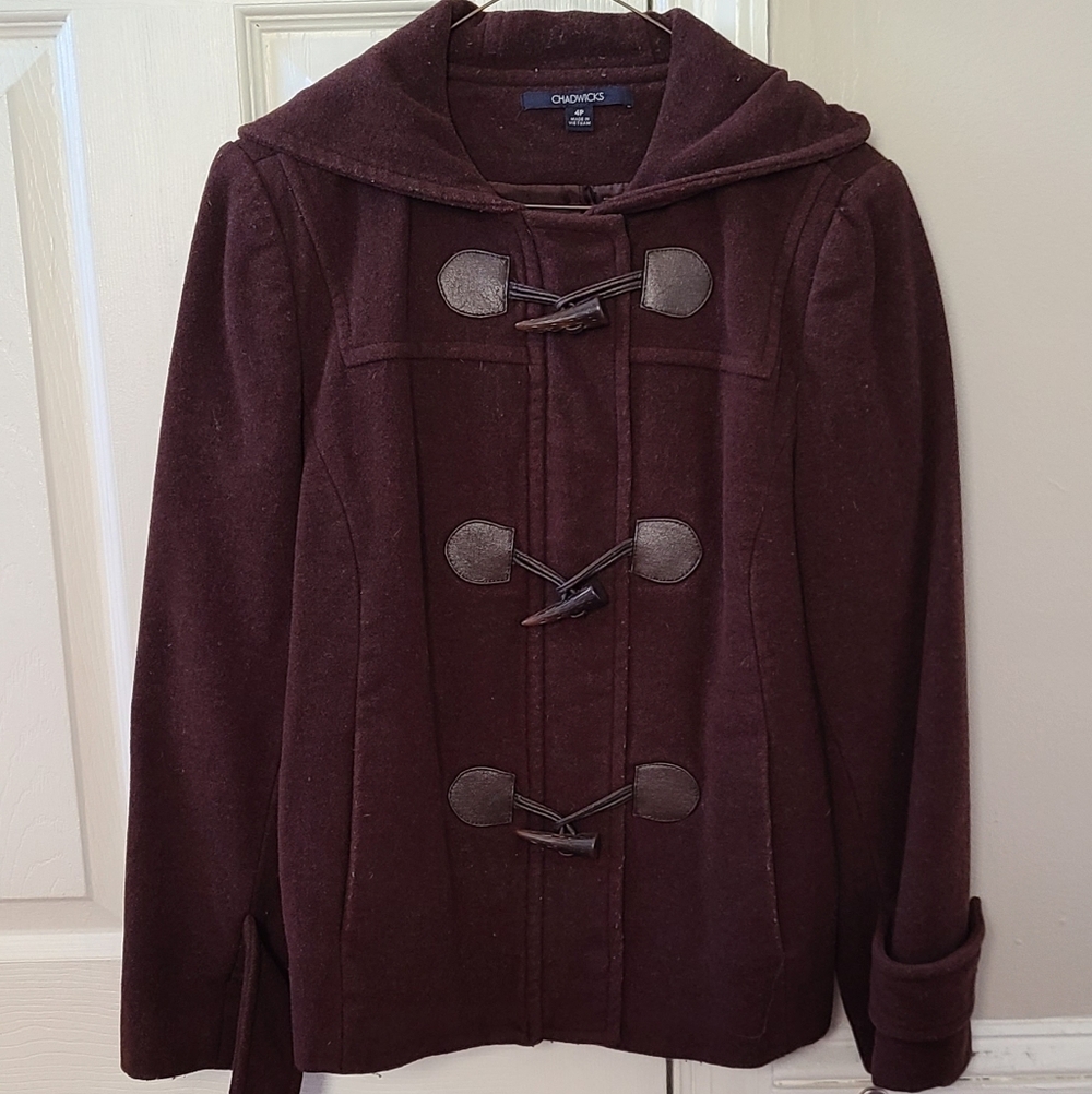 Chadwicks Women's Rich Brown Toggle Pea Coat